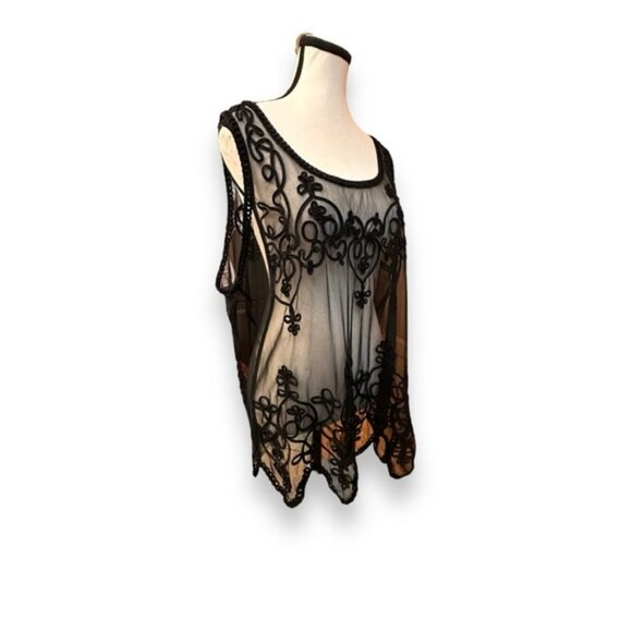 Women’s torrid 3 Black Mesh Gothic Raised Design 22 24 - Picture 6 of 12